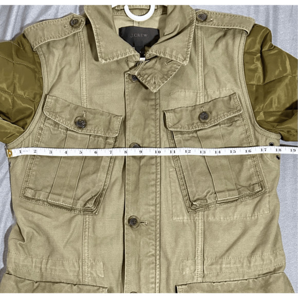 J. Crew Boyfriend Fatigue Women’s Quilted Utility Jacket Camo Green Sz Small - Picture 7 of 7